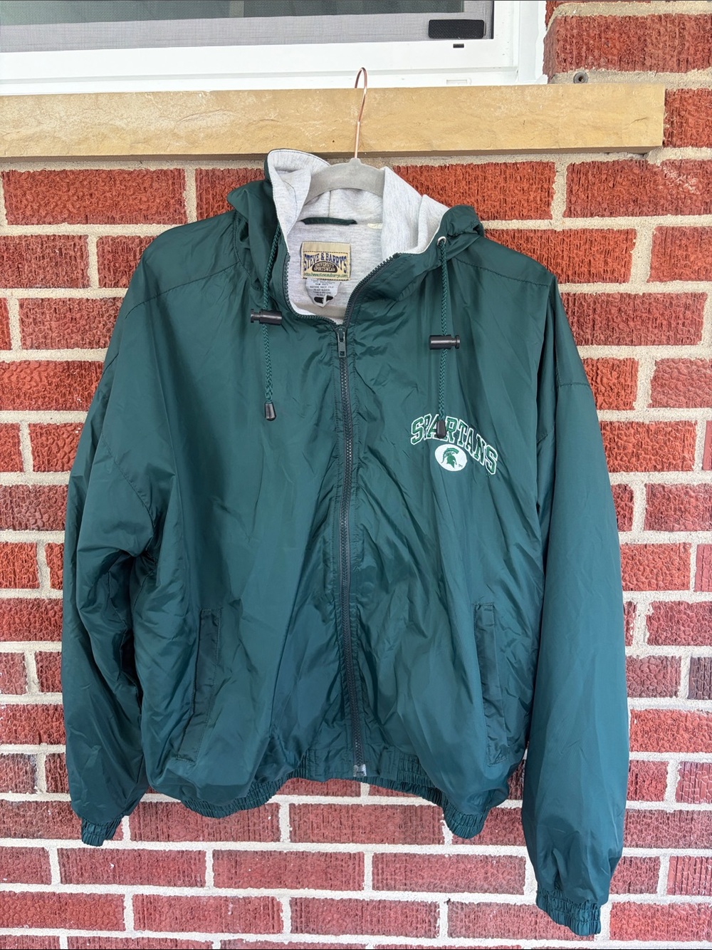 Vintage Steve & Barry’s Men's Hooded Windbreaker Jacket - SPARTANS embroidered